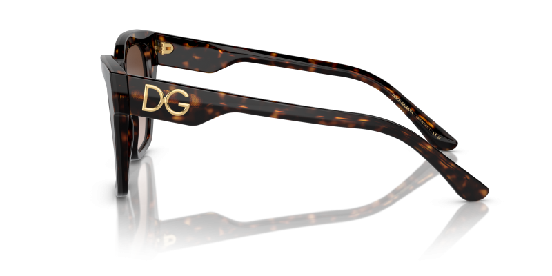 แว่นกันแดด Dolce & Gabbana DG4384 502/13 มุมข้าง ทรงสี่เหลี่ยมจัตุรัสลายเต่าฮาวานา