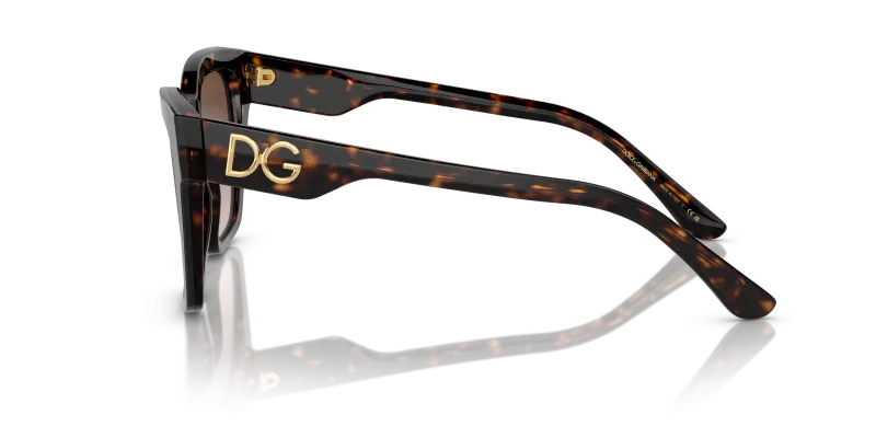 แว่นกันแดด Dolce & Gabbana DG4384 502/13 มุมข้าง ทรงสี่เหลี่ยมจัตุรัสลายเต่าฮาวานา