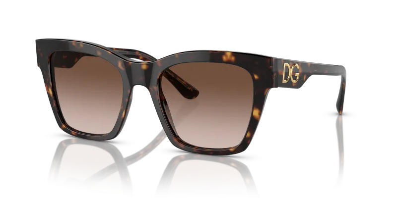แว่นกันแดด Dolce & Gabbana DG4384 502/13 Havana Gradient Brown Dolce & Gabbana DG4384 502/13 แว่นกันแดดสีฮาวานาเลนส์ไล่ระดับสีน้ำตาล ผู้หญิง