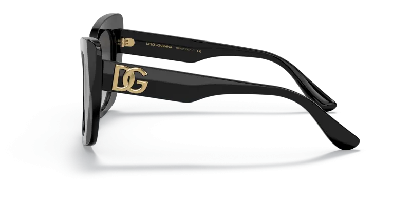 แว่นกันแดด Dolce & Gabbana DG4405F 501/8G มุมข้าง ทรงผีเสื้อ ขาแว่นสลักโลโก้ DG
