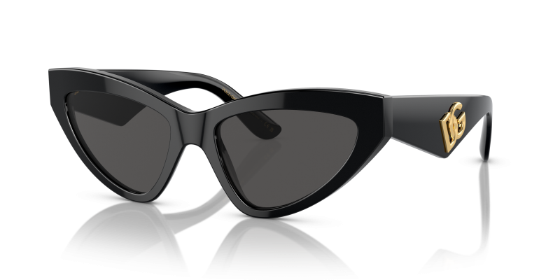 แว่นกันแดด Dolce & Gabbana DG4439 501/87 Black Dark Grey Dolce & Gabbana DG4439 501/87 แว่นกันแดดทรงตาแมวสีดำ ผู้หญิง