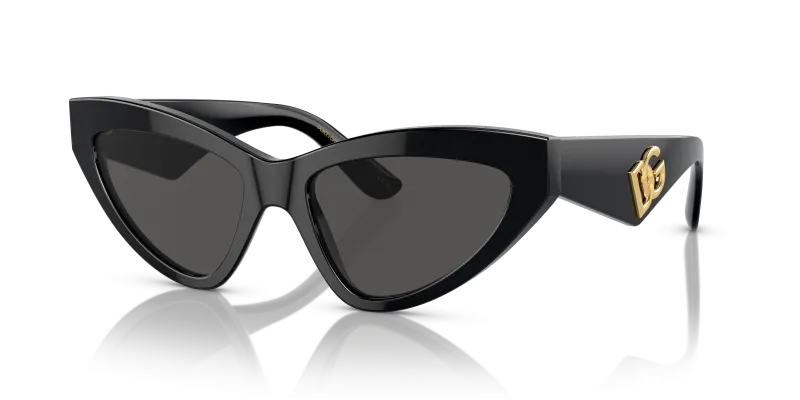 แว่นกันแดด Dolce & Gabbana DG4439 501/87 Black Dark Grey Dolce & Gabbana DG4439 501/87 แว่นกันแดดทรงตาแมวสีดำ ผู้หญิง