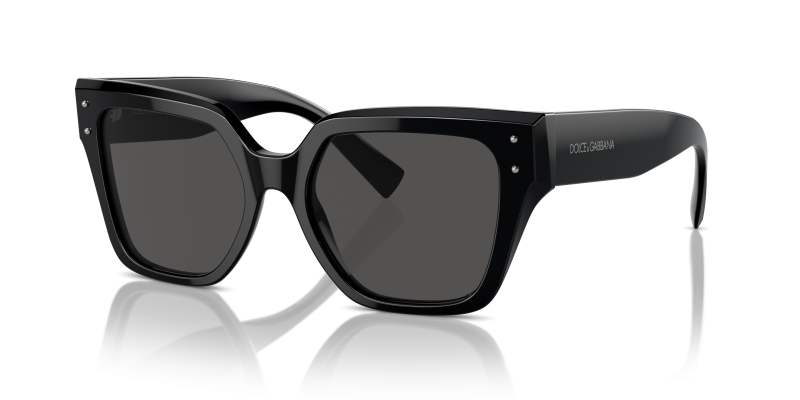 แว่นกันแดด Dolce & Gabbana DG4471F 501/87 Black Dark Grey Dolce & Gabbana DG4471F 501/87 แว่นกันแดดทรงเหลี่ยมสีดำ ผู้หญิง