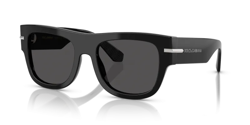 แว่นกันแดด Dolce & Gabbana DG4484F 501/87 Black Dark Grey Dolce & Gabbana DG4484F 501/87 แว่นกันแดดทรงเหลี่ยมสีดำ ผู้ชาย