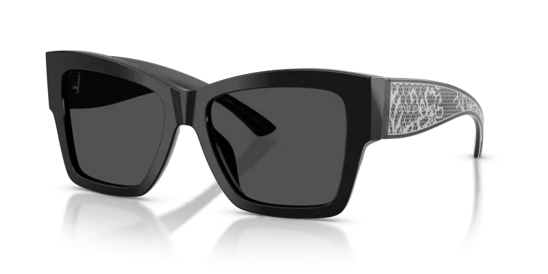 แว่นกันแดด Dolce & Gabbana DG4493 501/87 Black Dark Grey Dolce & Gabbana DG4493 501/87 แว่นกันแดดทรงเหลี่ยมสีดำ ผู้หญิง