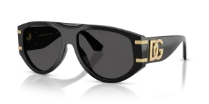 Dolce & Gabbana DG4499 501/87 แว่นกันแดดทรงนักบินดำเงาเลนส์เทาเข้ม ผู้หญิง