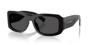 Dolce & Gabbana DG4503 501/87 แว่นกันแดดทรงสี่เหลี่ยมผืนผ้าดำเงา ผู้ชาย