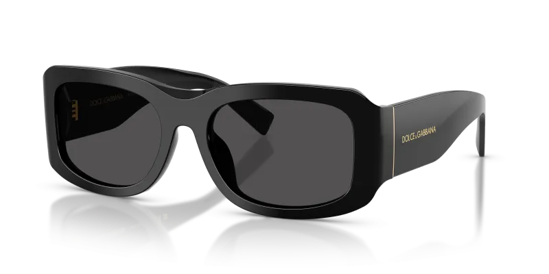 แว่นกันแดด Dolce & Gabbana DG4503 501/87 Black Dark Grey Dolce & Gabbana DG4503 501/87 แว่นกันแดดทรงสี่เหลี่ยมผืนผ้าดำเงา ผู้ชาย