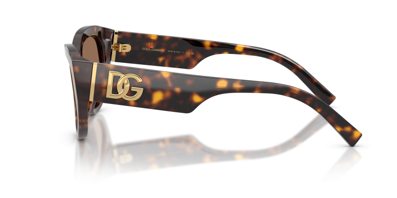 แว่นกันแดด Dolce & Gabbana DG4514 502/73 มุมข้าง ทรงตาแมวลายฮาวานาฟิตติ้งกว้าง