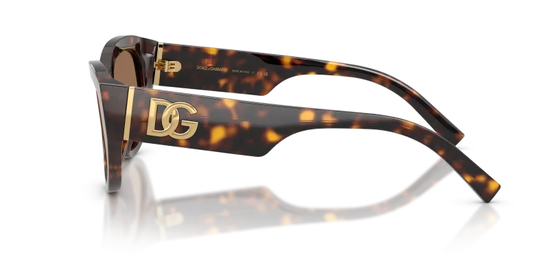 แว่นกันแดด Dolce & Gabbana DG4514 502/73 มุมข้าง ทรงตาแมวลายฮาวานาฟิตติ้งกว้าง