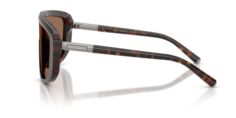 แว่นกันแดด Dolce & Gabbana DG4520 502/73 มุมข้าง ขาแว่นโลหะฮาวานา
