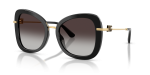 แว่นกันแดด Dolce & Gabbana DG4535 501/8G Black Grey Gradient Dolce & Gabbana DG4535 501/8G แว่นกันแดดทรงผีเสื้อขาแว่นโลหะทอง ผู้หญิง