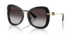 แว่นกันแดด Dolce & Gabbana DG4535 501/8G Black Grey Gradient Dolce & Gabbana DG4535 501/8G แว่นกันแดดทรงผีเสื้อขาแว่นโลหะทอง ผู้หญิง
