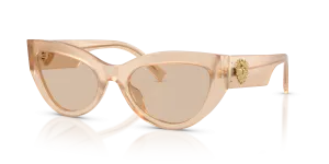 แว่นกันแดด Dolce & Gabbana DG4536-308993 มุมเฉียง สีเบจโอปอล สำหรับผู้หญิง