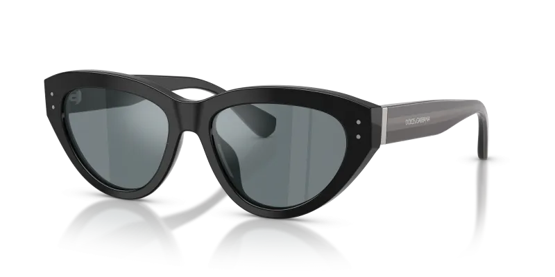 แว่นกันแดด Dolce & Gabbana DG4558-501/6G Black Grey Mirror Black แว่นกันแดด Dolce & Gabbana DG4558-501/6G มุมเฉียง สีดำ สำหรับผู้หญิง