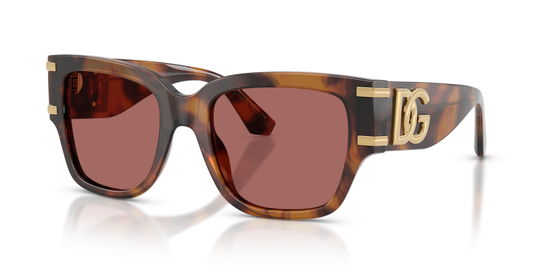 แว่นกันแดด Dolce & Gabbana DG4563-349769 มุมเฉียง สีฮาวานาแดง สำหรับผู้หญิง