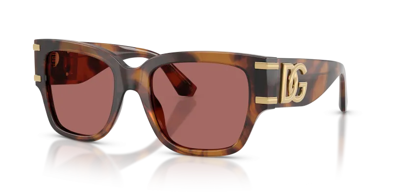 แว่นกันแดด Dolce & Gabbana DG4563-349769 มุมเฉียง สีฮาวานาแดง สำหรับผู้หญิง