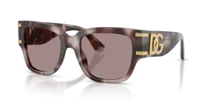 แว่นกันแดด Dolce & Gabbana DG4563-3498LA มุมเฉียง สีฮาวานาม่วง สำหรับผู้หญิง