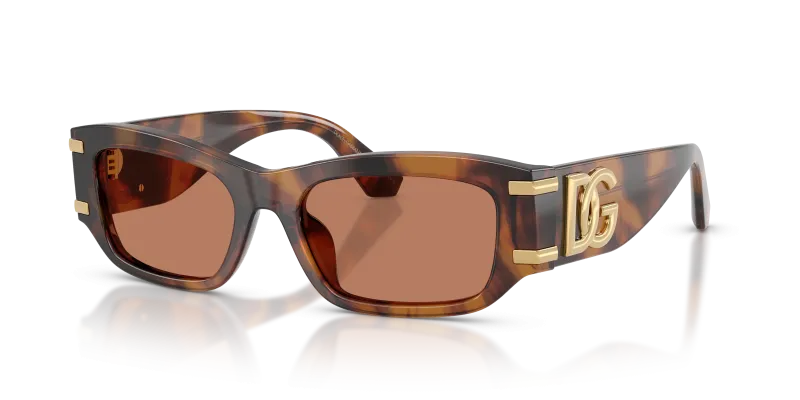 แว่นกันแดด Dolce & Gabbana DG4564-3497/3 มุมเฉียง สีฮาวานาแดง สำหรับผู้หญิง