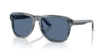 แว่นกันแดด Dolce & Gabbana DG4566-348280 มุมเฉียง น้ำเงินโปร่งใสบนลายทางสีน้ำเงิน สำหรับผู้ชาย
