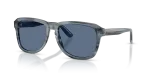 แว่นกันแดด Dolce & Gabbana DG4566-348280 มุมเฉียง น้ำเงินโปร่งใสบนลายทางสีน้ำเงิน สำหรับผู้ชาย