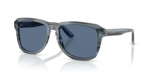 แว่นกันแดด Dolce & Gabbana DG4566-348280 มุมเฉียง น้ำเงินโปร่งใสบนลายทางสีน้ำเงิน สำหรับผู้ชาย