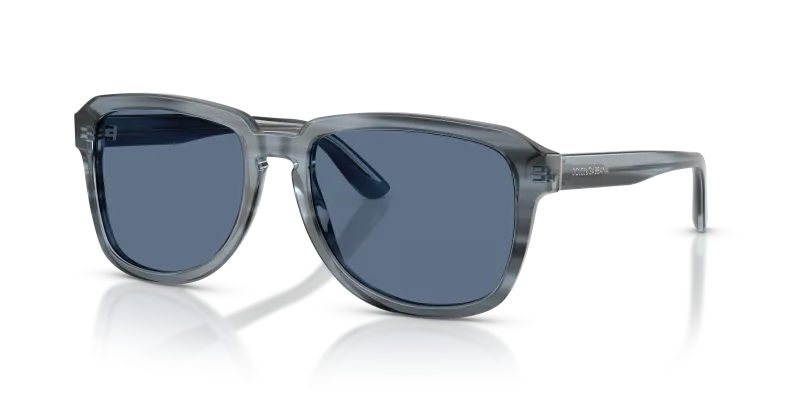 แว่นกันแดด Dolce & Gabbana DG4566-348280 มุมเฉียง น้ำเงินโปร่งใสบนลายทางสีน้ำเงิน สำหรับผู้ชาย