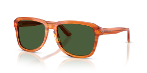 แว่นกันแดด Dolce & Gabbana DG4566-34839A มุมเฉียง น้ำตาลสีอูฐโปร่งใสบนสีขิงลายทาง สำหรับผู้ชาย