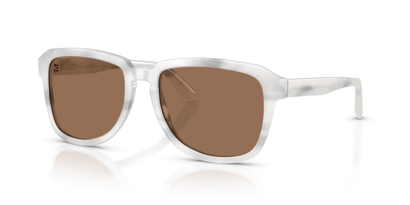 แว่นกันแดด Dolce & Gabbana DG4566-349573 มุมเฉียง สีขาวแถบ สำหรับผู้ชาย