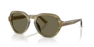 แว่นกันแดด Dolce & Gabbana DG4567-3480/3 มุมเฉียง เขียวโปร่งใสบนสีเขียวลายทาง สำหรับผู้ชาย