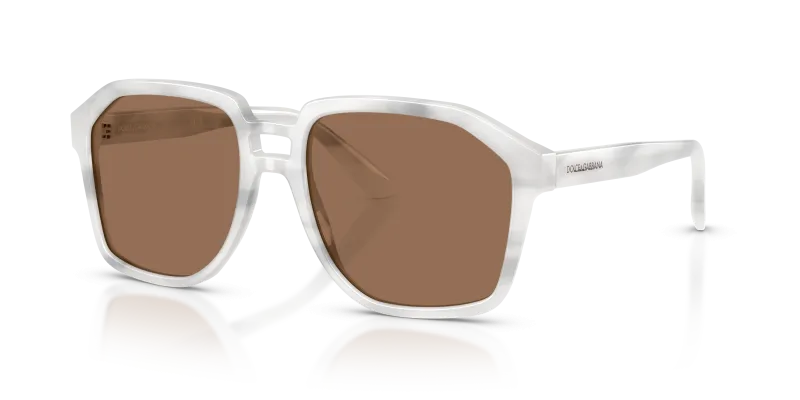 แว่นกันแดด Dolce & Gabbana DG4568-349573 มุมเฉียง สีขาวแถบ สำหรับผู้ชาย