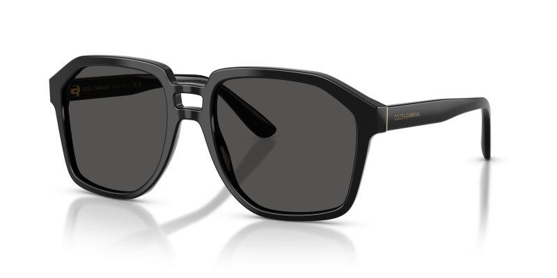 แว่นกันแดด Dolce & Gabbana DG4568-501/87 มุมเฉียง สีดำ สำหรับผู้ชาย