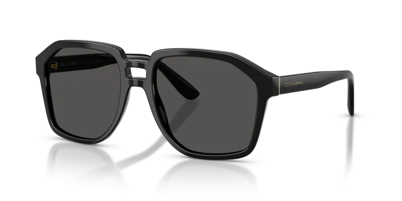 แว่นกันแดด Dolce & Gabbana DG4568-501/87 มุมเฉียง สีดำ สำหรับผู้ชาย