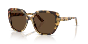แว่นกันแดด Dolce & Gabbana DG4569-512/73 มุมเฉียง สีฮาวานาเหลือง สำหรับผู้หญิง