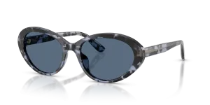 แว่นกันแดด Dolce & Gabbana DG4570-344380 มุมเฉียง สีฮาวานาน้ำเงิน สำหรับผู้หญิง