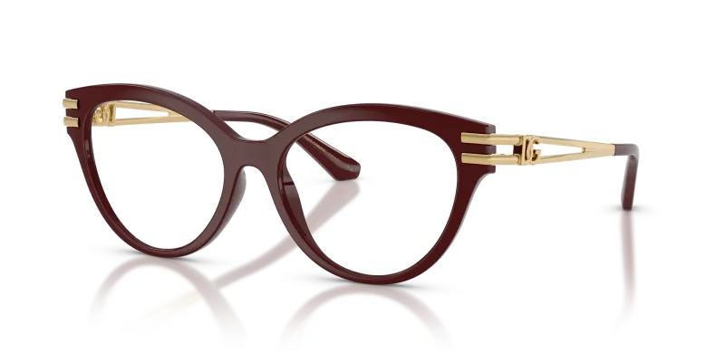 แว่นสายตา Dolce & Gabbana DG5116-3091 มุมเฉียง สีบอร์โด สำหรับผู้หญิง