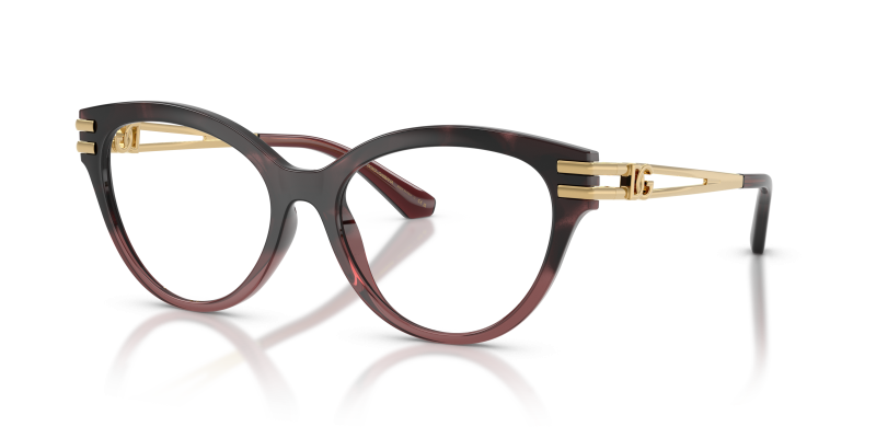กรอบแว่นสายตา Dolce & Gabbana DG5116-3493 Burgundy Havana Gradient แว่นสายตา Dolce & Gabbana DG5116-3493 มุมเฉียง สีฮาวานาเบอร์กันดีไล่ระดับ สำหรับผู้หญิง