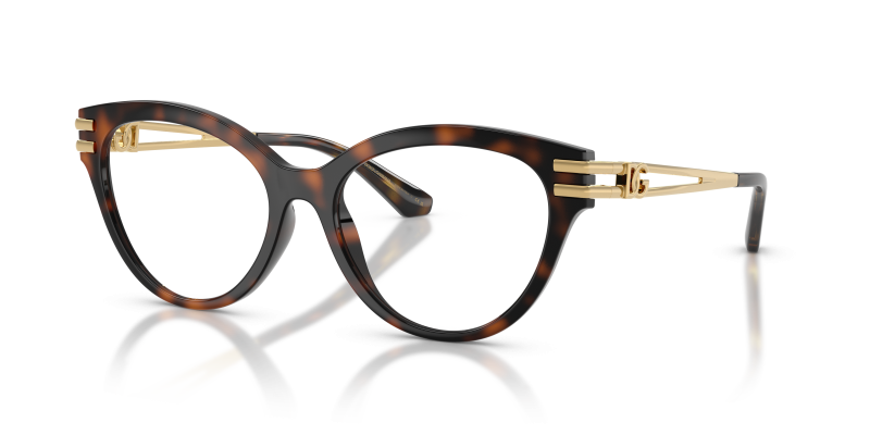 กรอบแว่นสายตา Dolce & Gabbana DG5116-502 Havana แว่นสายตา Dolce & Gabbana DG5116-502 มุมเฉียง สีฮาวานา สำหรับผู้หญิง