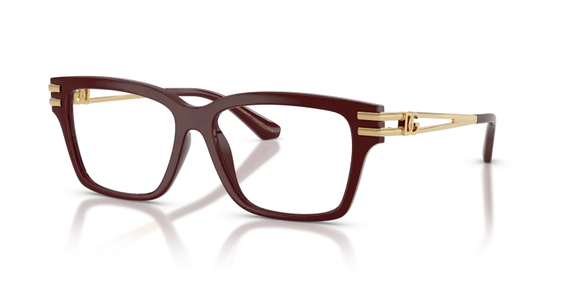 แว่นสายตา Dolce & Gabbana DG5117-3091 มุมเฉียง สีบอร์โด สำหรับผู้หญิง