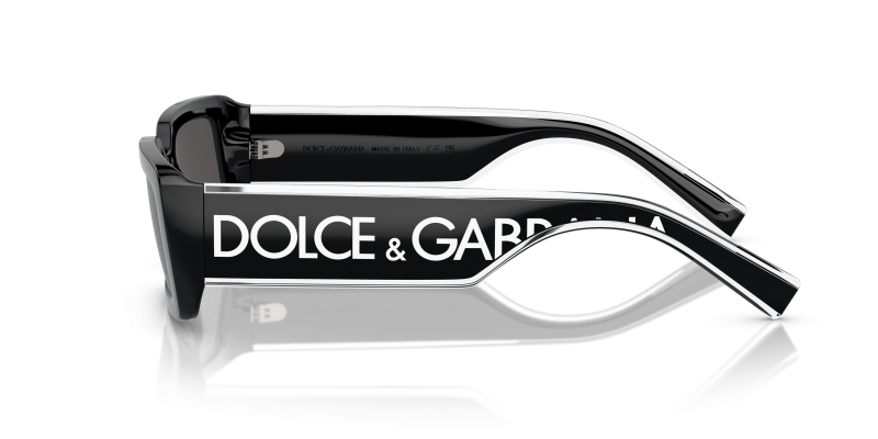 แว่นกันแดด Dolce & Gabbana DG6187 501/87 มุมข้าง ขาแว่นลายคริสตัล/ดำ