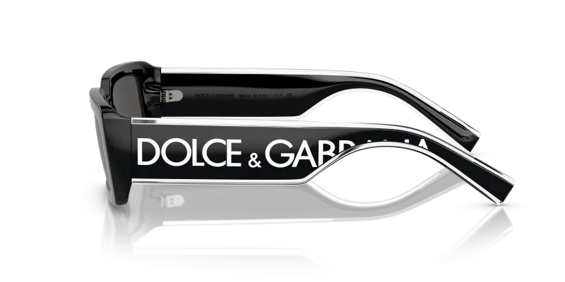 แว่นกันแดด Dolce & Gabbana DG6187 501/87 มุมข้าง ขาแว่นลายคริสตัล/ดำ