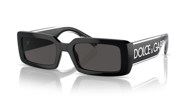 แว่นกันแดด Dolce & Gabbana DG6187 501/87 Black Dark Grey Dolce & Gabbana DG6187 501/87 แว่นกันแดดทรงสี่เหลี่ยมสีดำเทาเข้ม สำหรับผู้หญิง