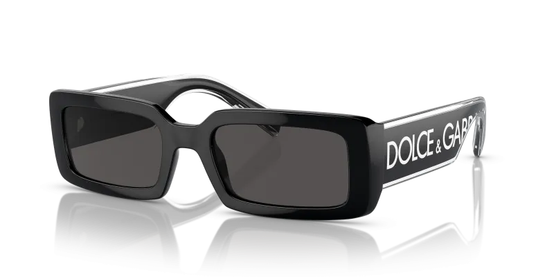 แว่นกันแดด Dolce & Gabbana DG6187 501/87 Black Dark Grey Dolce & Gabbana DG6187 501/87 แว่นกันแดดทรงสี่เหลี่ยมสีดำเทาเข้ม สำหรับผู้หญิง