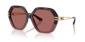 แว่นกันแดด Dolce & Gabbana DG6210-349369 มุมเฉียง สีฮาวานาเบอร์กันดีไล่ระดับ สำหรับผู้หญิง
