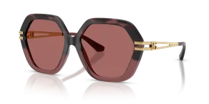 แว่นกันแดด Dolce & Gabbana DG6210-349369 มุมเฉียง สีฮาวานาเบอร์กันดีไล่ระดับ สำหรับผู้หญิง