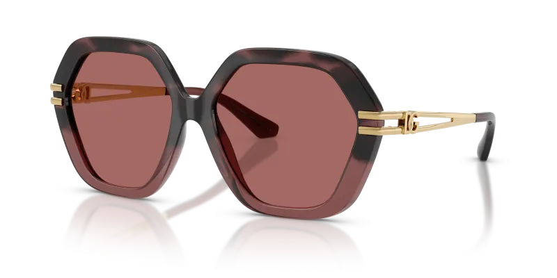 แว่นกันแดด Dolce & Gabbana DG6210-349369 Burgundy Havana Gradient Dark Violet แว่นกันแดด Dolce & Gabbana DG6210-349369 มุมเฉียง สีฮาวานาเบอร์กันดีไล่ระดับ สำหรับผู้หญิง
