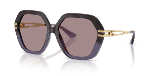 แว่นกันแดด Dolce & Gabbana DG6210-3494LA มุมเฉียง สีฮาวาน่าม่วงไล่ระดับ สำหรับผู้หญิง