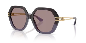 แว่นกันแดด Dolce & Gabbana DG6210-3494LA มุมเฉียง สีฮาวาน่าม่วงไล่ระดับ สำหรับผู้หญิง