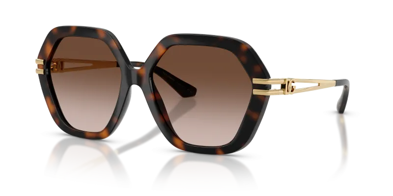 แว่นกันแดด Dolce & Gabbana DG6210-502/13 มุมเฉียง สีฮาวานา สำหรับผู้หญิง