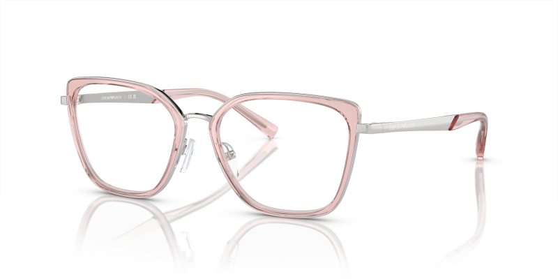 กรอบแว่นสายตา Emporio Armani EA1152-3364 Shiny Silver/Pink Emporio Armani EA1152 3364 แว่นสายตาเงินประกาย สำหรับผู้หญิง